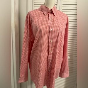 Saddlebred Pink & White Gingham Long-Sleeve Dress Shirt - XL